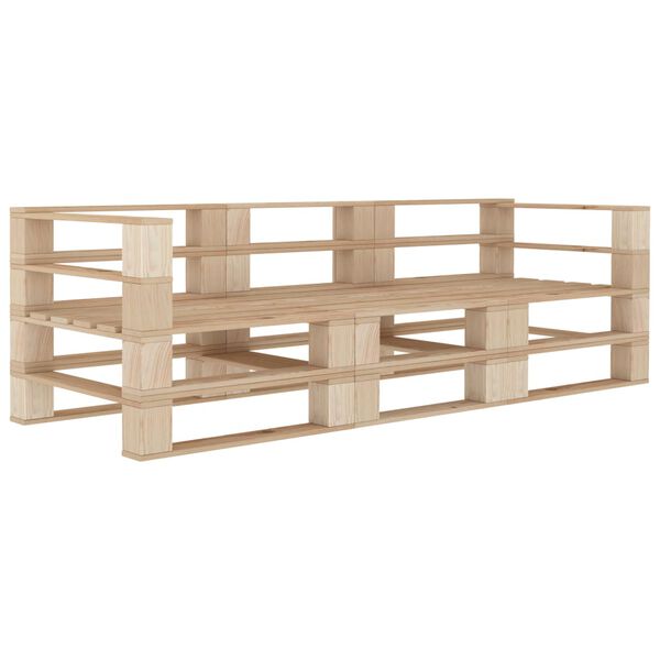 vidaXL Градински диван от палети 3-местен дърво