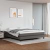 vidaXL Матрак с покет пружини средна твърдост сив 180x200x20 см изкуствена кожа