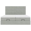 vidaXL Османска легло с матраци, светлосиво, 180x200 см, кадифе