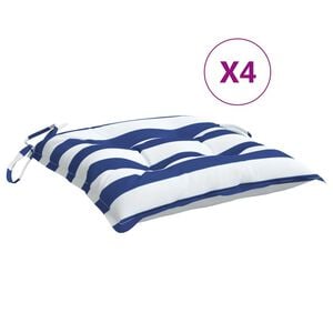 vidaXL Възглавници за стол 4 бр синьо-бяло райе 50x50x7см Оксфорд плат