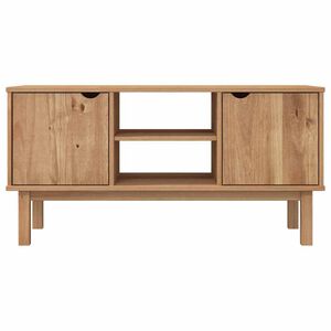 vidaXL ТВ шкаф OTTA, 113,5x43x57 см, борово дърво масив