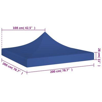 vidaXL Покривало за парти шатра, 2x2 м, синьо, 270 г/м²