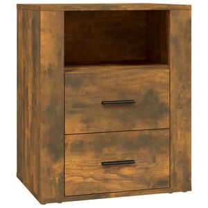 vidaXL Нощно шкафче, Опушен дъб, 50x36x60 см, инженерно дърво