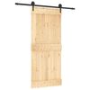 vidaXL Преплъзваща се врата Естествено и черно 90 x 210 cm