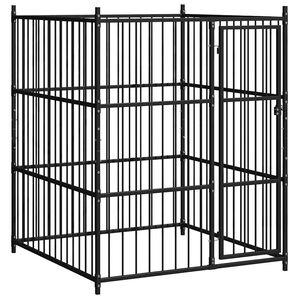 vidaXL Външна клетка за кучета, 150x150x185 см