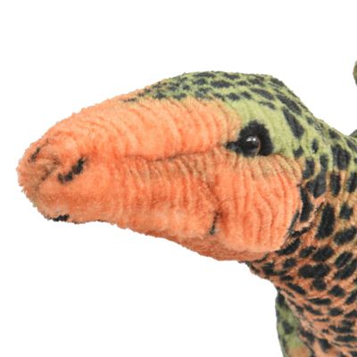 vidaXL Плюшен динозавър стегозавър за яздене зелено и оранжево XXL