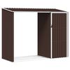 vidaXL Градински навес кафяв 245x98x159 см поцинкована стомана
