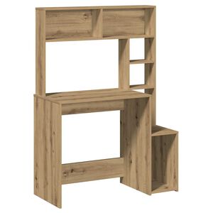 vidaXL Бюро с рафтове, дъб артизан, 100x45x140 см, инженерно дърво
