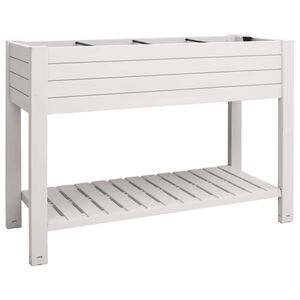 vidaXL Градинска повдигната леха бяла 110x45x79 см полипропилен