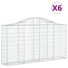 vidaXL Габионни кошници арка 6 бр 200x30x100/120 см поцинковано желязо