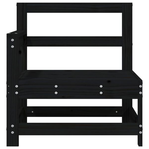 vidaXL Градински ъглови дивани, 2 бр, черни, бор масив