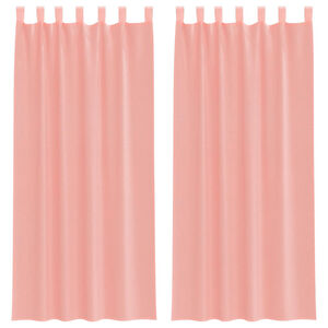 vidaXL Пердета от воал с прът джобове, 2 бр, розово