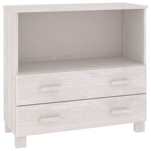 vidaXL Сайдборд HAMAR, бял, 85x35x80 см, борово дърво масив