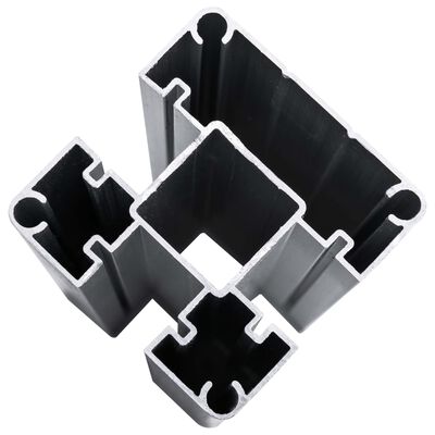 vidaXL Комплект WPC огради 6 квадратни + 1 скосена 1138x186 см сиви