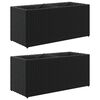 vidaXL Градински плантери с 2 саксии 2 бр черни 72x30x32 см полиратан