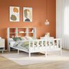 vidaXL Легло с етажерка за книги, без матрак, 140x200 см, бор масив
