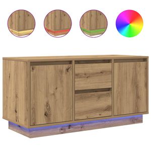 vidaXL ТВ шкаф с LED светлини Artisan дъб 100x41x50 см