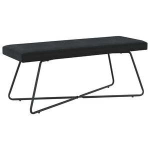 vidaXL Пейка Едноцветен Черно 110 x 40 x 45 cm Кадифе