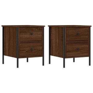 vidaXL Нощни шкафчета 2 бр кафяв дъб 40x42x50 см инженерно дърво
