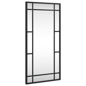 vidaXL Стенно огледало, черно, 30x60 см, правоъгълно, желязо