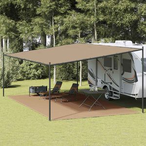 vidaXL Килим за палатка, таупе, 400x700 см, HDPE