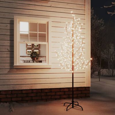 vidaXL Черешов цвят LED дърво топло бяло 220 LED 220 см