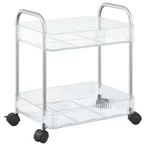 vidaXL Количка за съхранение на 2 нива Прозрачна 37x28x43,5 cm Акрил