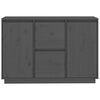 vidaXL Сайдборд, сив, 111x34x75 см, бор масив