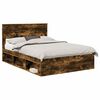 vidaXL Рамка за легло Димян дъб 160 x 200 cm Солидно борово дърво