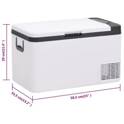 vidaXL Хладилна кутия с дръжка черно и бяло 18 л PP и PE