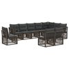 vidaXL Градински Софа Комплект 10 pcs Сиво полиратан