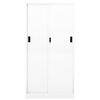 vidaXL Офис шкаф с плъзгаща се врата, бял, 90x40x180 см, стомана