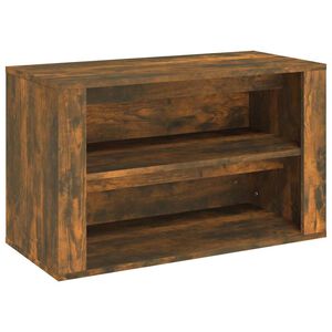 vidaXL Шкаф за обувки, опушен дъб, 75x35x45 см, инженерно дърво