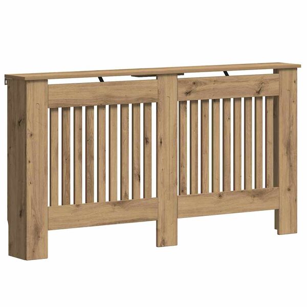 vidaXL Калъф за радиатор Дъб 152 x 19 x 81,5 cm Инженерно дърво