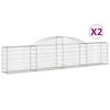 vidaXL Габионни кошници арка 2 бр 300x30x60/80 см поцинковано желязо