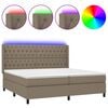 vidaXL Боксспринг легло с матрак и LED, таупе, 200x200 см, плат