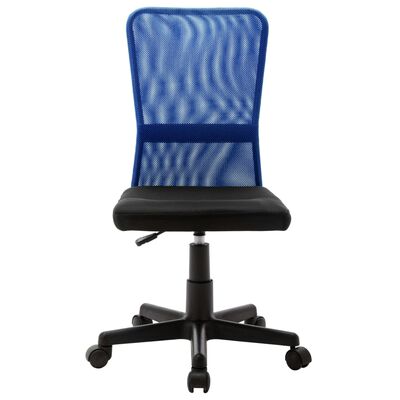 vidaXL Офис стол, черно и синьо, 44x52x100 см, мрежест плат
