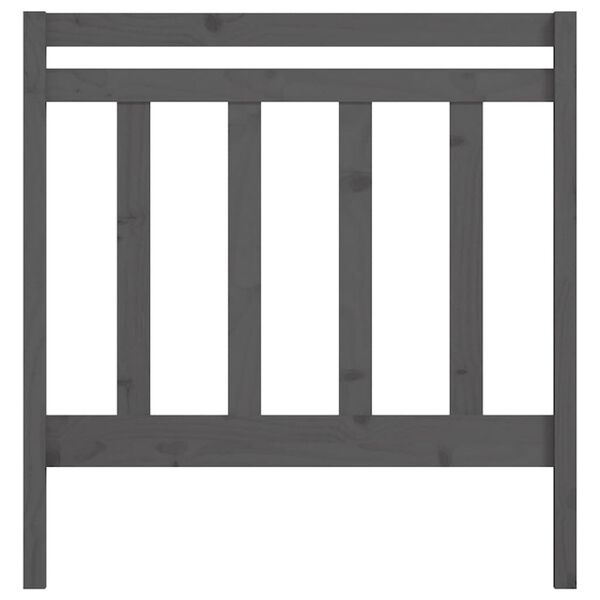 vidaXL Горна табла за легло, сива, 95x4x100 см, бор масив