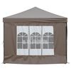 vidaXL Сгъваема парти шатра със странични стени, таупе, 3x6 м