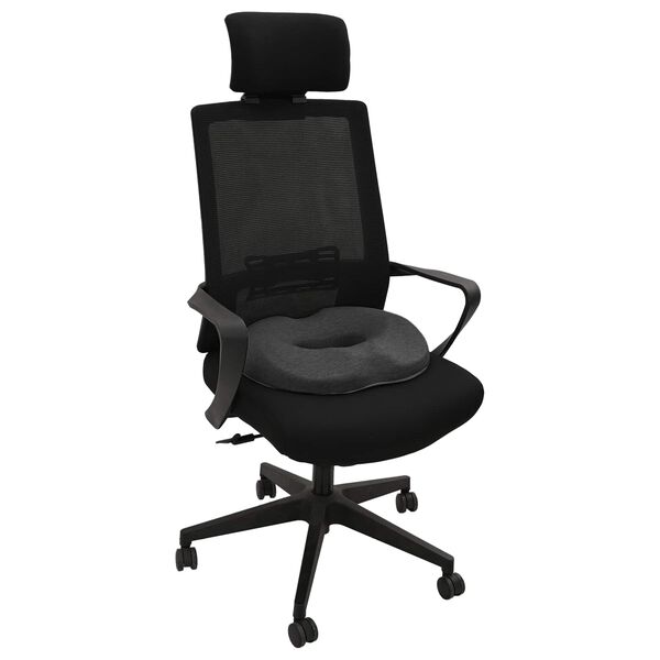 vidaXL Възглавница с възглавница Тъмен сив 42 x 37 x 8 см Памук