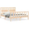 vidaXL Рамка за легло с табла King Size масивно дърво