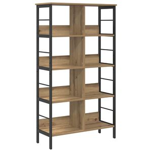 vidaXL Рафт за книги 8 нива 82 x 32 x 144,5 см Инженерна дървесина Дъб