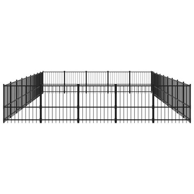 vidaXL Дворна клетка за кучета, стомана, 42,34 м²