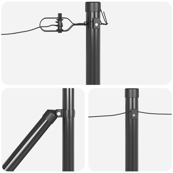 vidaXL Стълб за ограда. Друг 26 pcs Сив 3,2 x 3,2 x 60 см Стомана