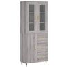 vidaXL Висок шкаф, сив сонома, 69,5x34x180 см, инженерно дърво