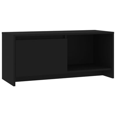 vidaXL ТВ шкаф, черен, 90x35x40 см, ПДЧ