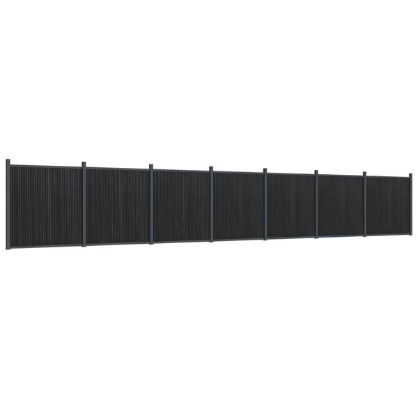 vidaXL Ограден панел, сив, 1218x186 см, WPC