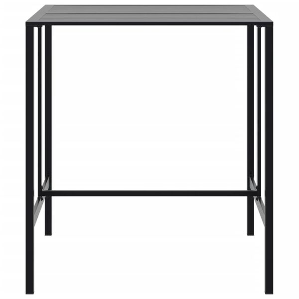 vidaXL Бар маса, черна, 100x100x110 см, прахово боядисана стомана