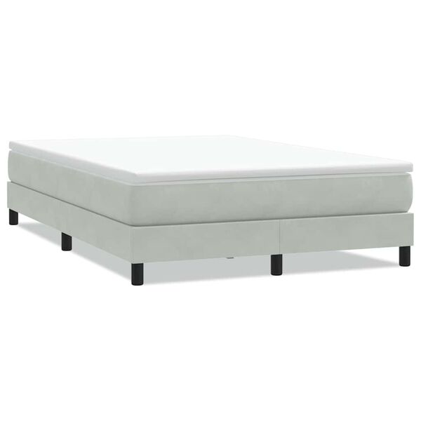 vidaXL Box Spring легло без матрак Светло сиво 140x210 cm кадифе