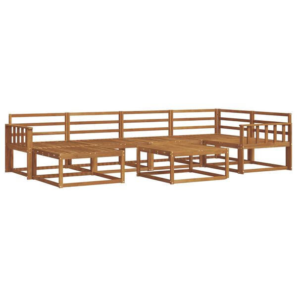 vidaXL Комплект дивани за открито 7 pcs Естествен